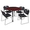 Regency Tables > Height Adjustable > Round Mobile Table & Chair Sets, 48 W, 48 L, 23-34 H, Mahogany TB48RNDMHAPCBK44BK - alternate 1